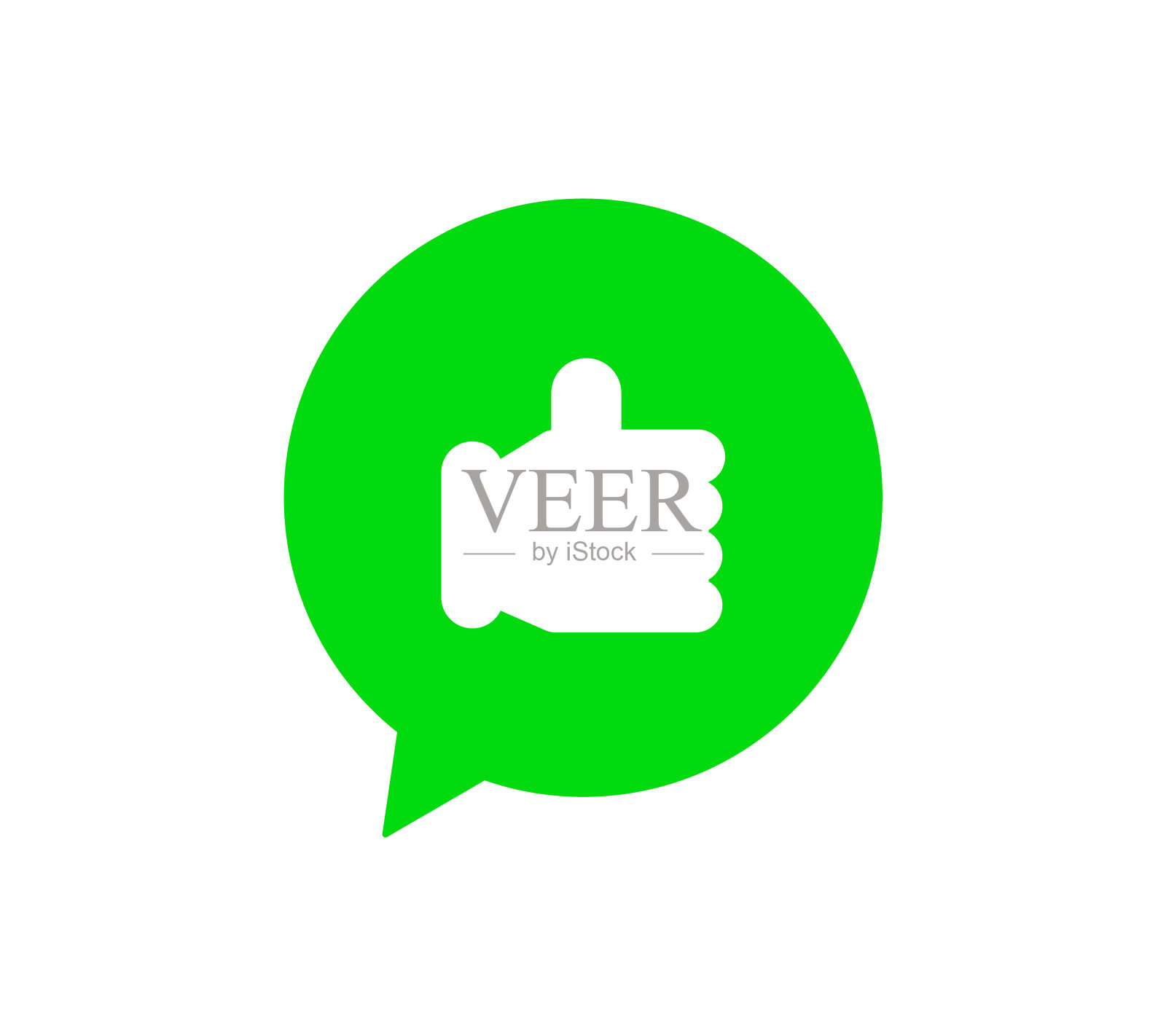 带有大拇指向上标记的SNS语音气泡图标插画图片素材