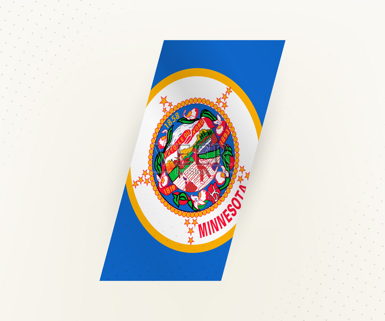 抽象的现代明尼苏达州的垂直旗帜米色的背景与点。插画图片素材