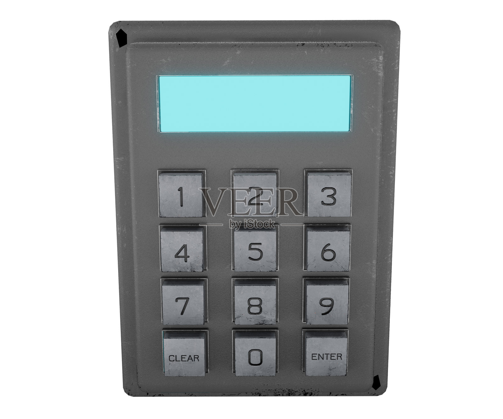 3d渲染电子门锁与键盘照片摄影图片