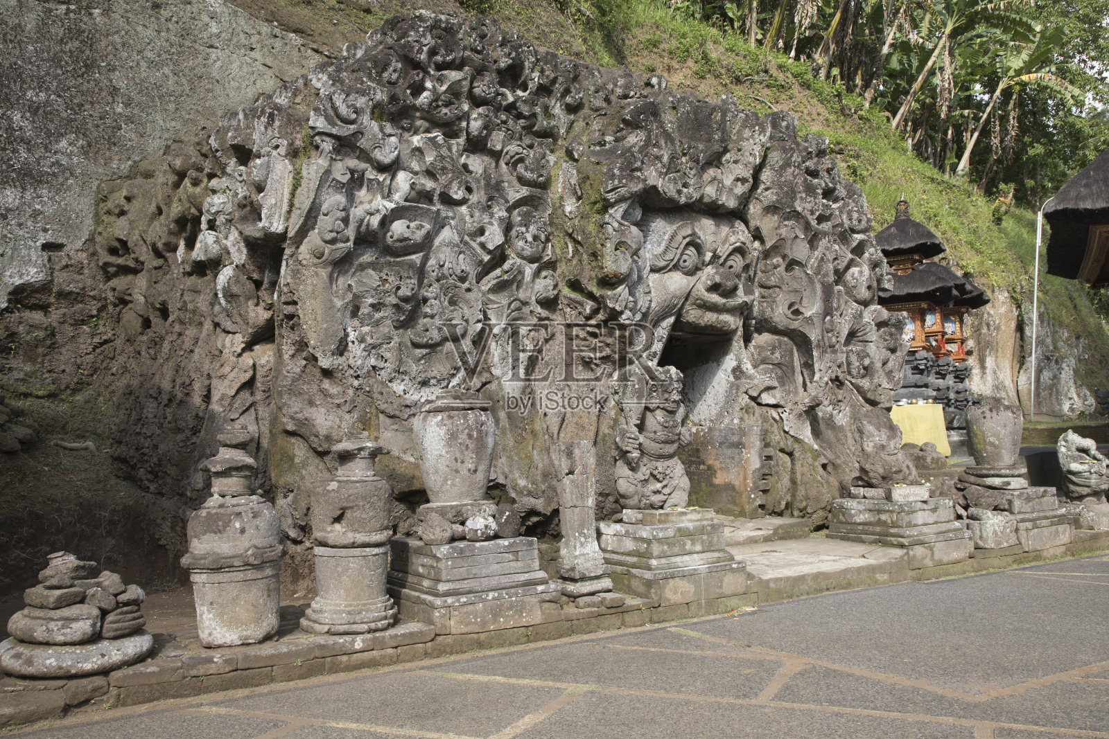 巴厘岛果阿加加喷泉的美丽景色照片摄影图片