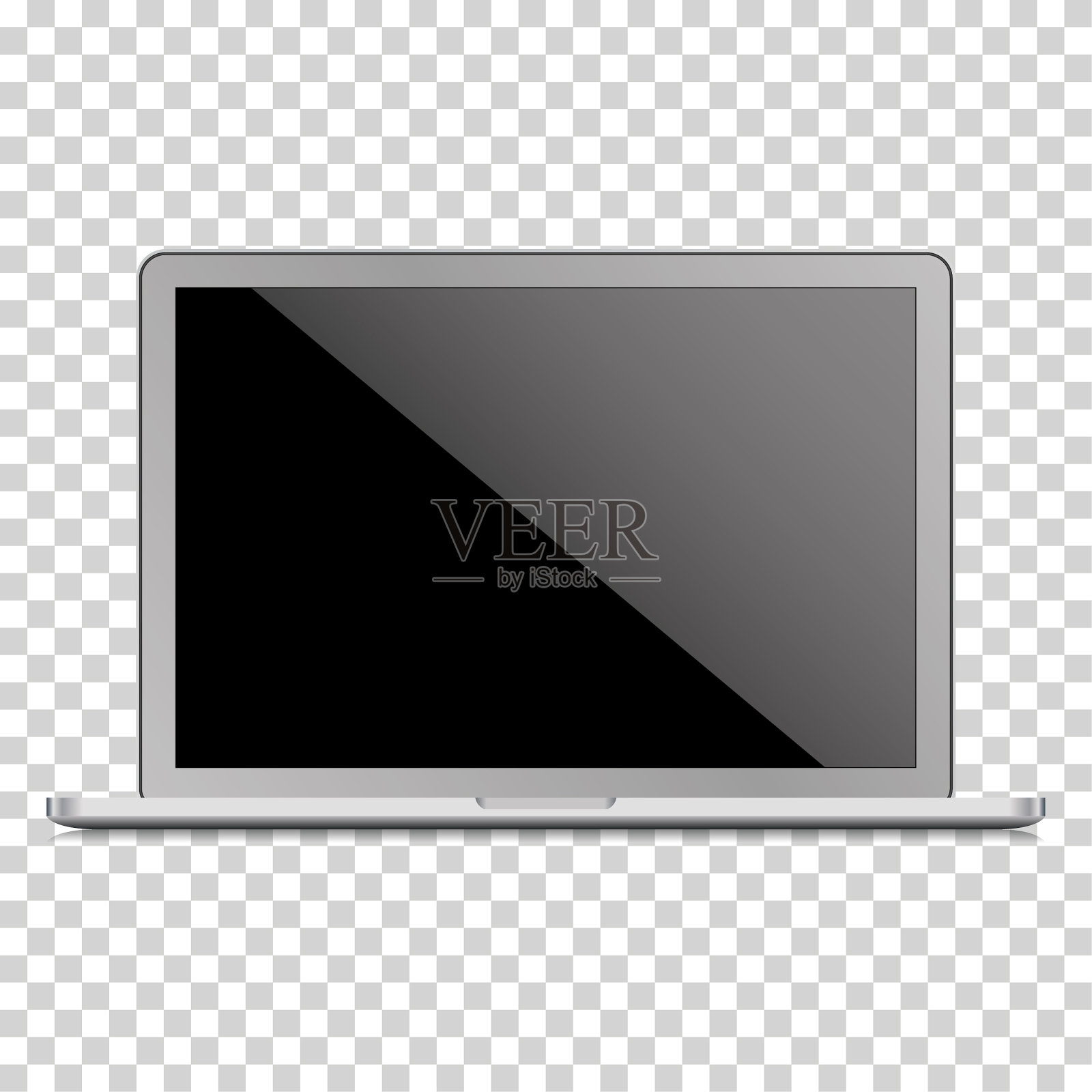 真实的矢量笔记本电脑上透明的背景模板。插画图片素材