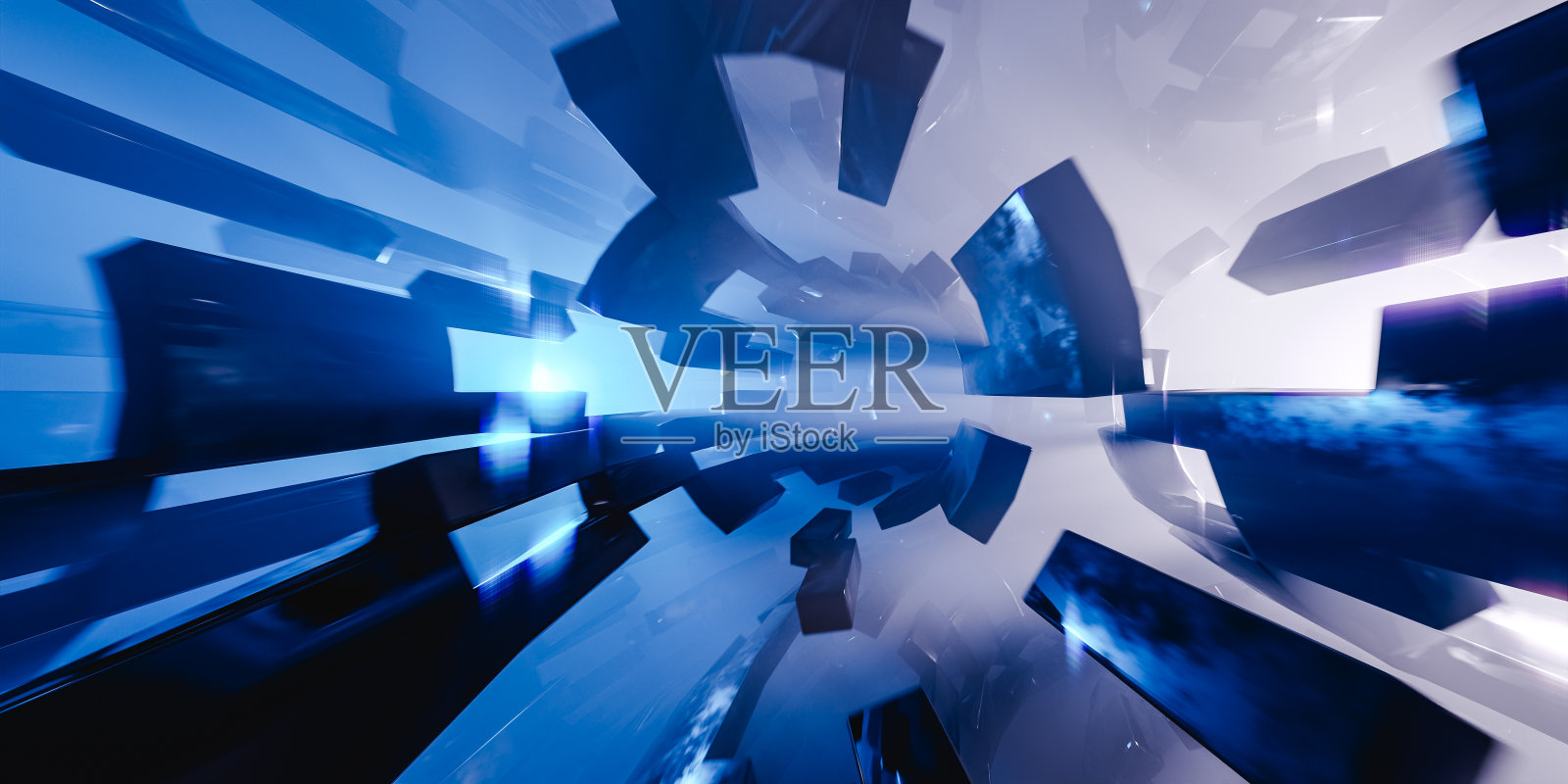 旋转物体和无尽隧道的插图照片摄影图片