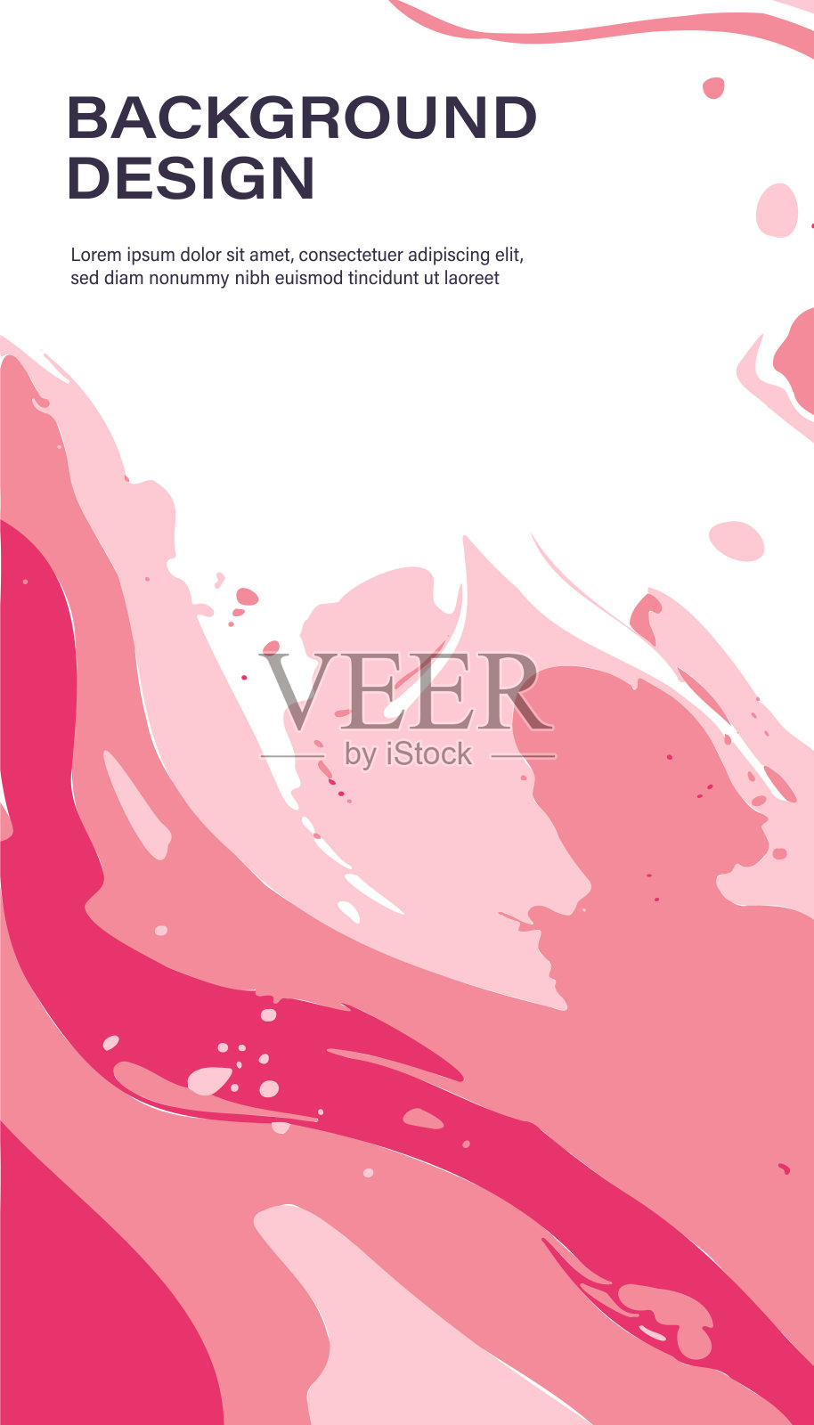 抽象的粉红色液体大理石或酒精油墨纹理图案。为美而流动的艺术插画图片素材