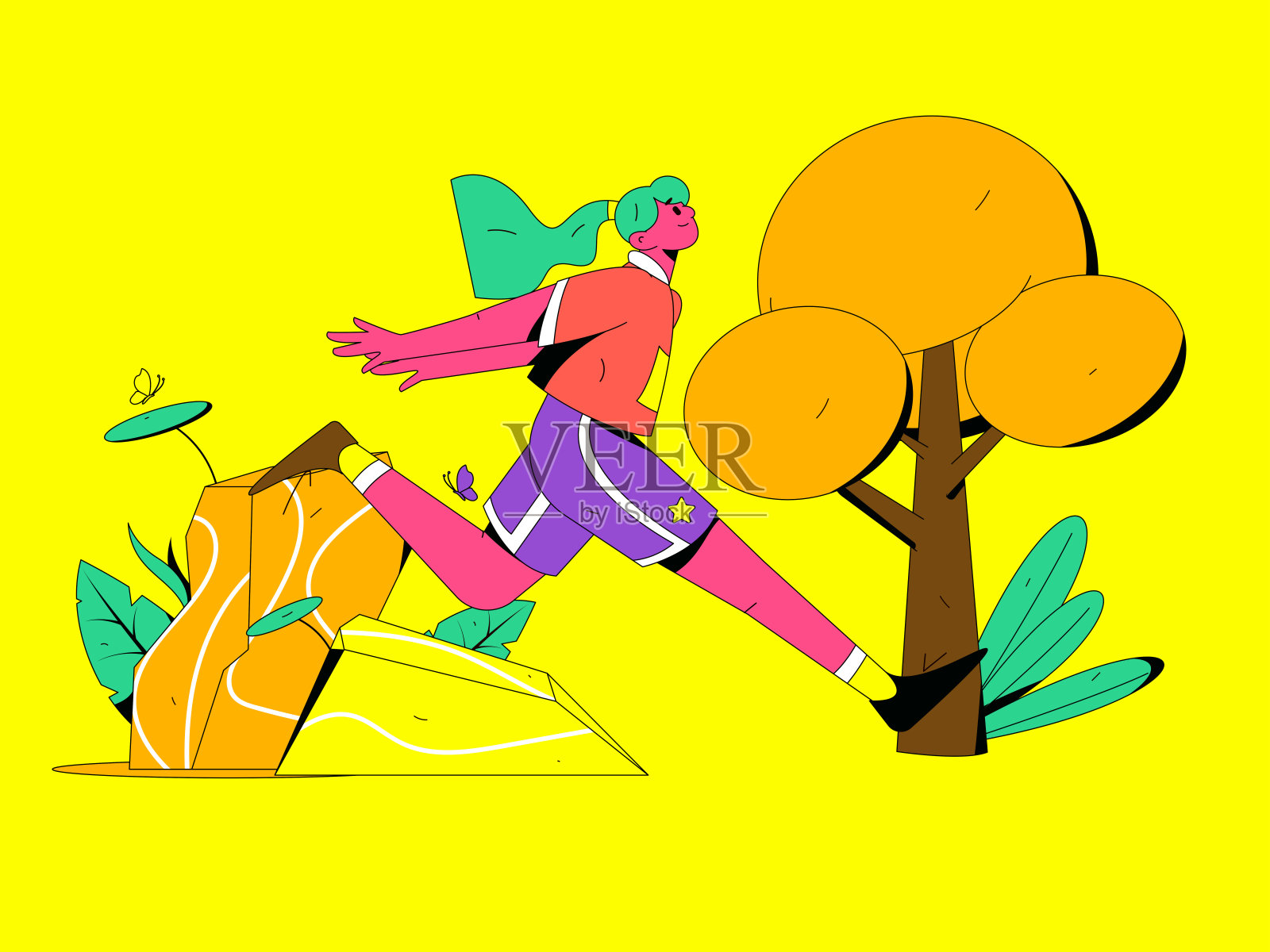 人们锻炼健康跑步矢量互联网运营说明插画图片素材