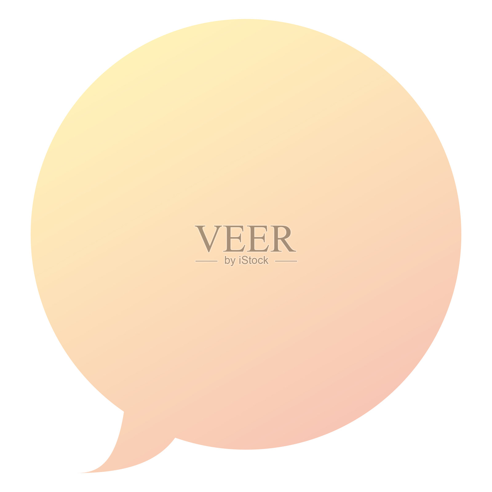 语音气泡1[粉彩两色渐变(黄/橙)]插画图片素材