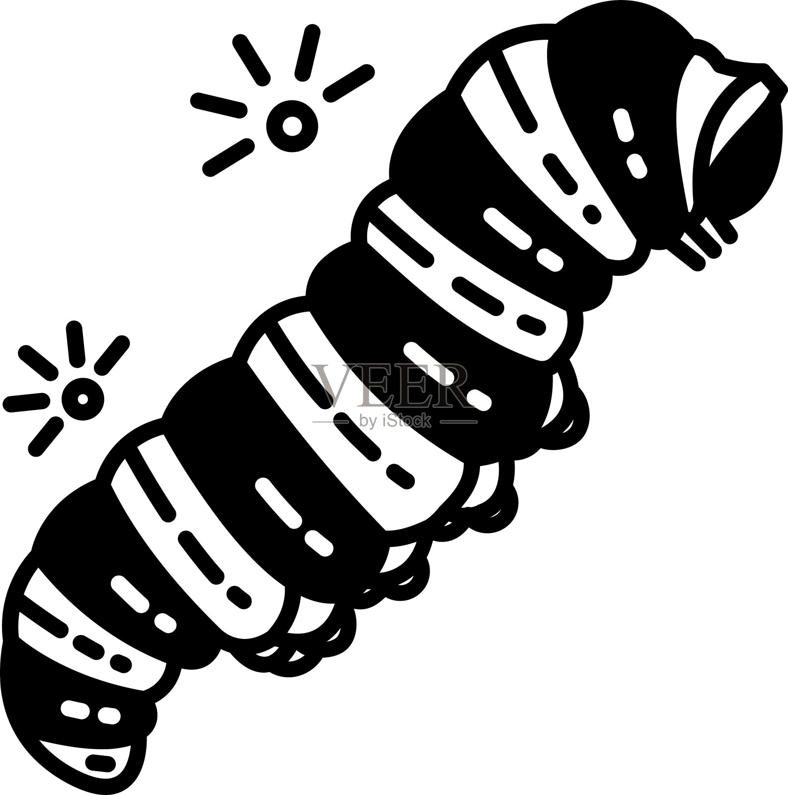 卡特彼勒字形和线矢量插图插画图片素材