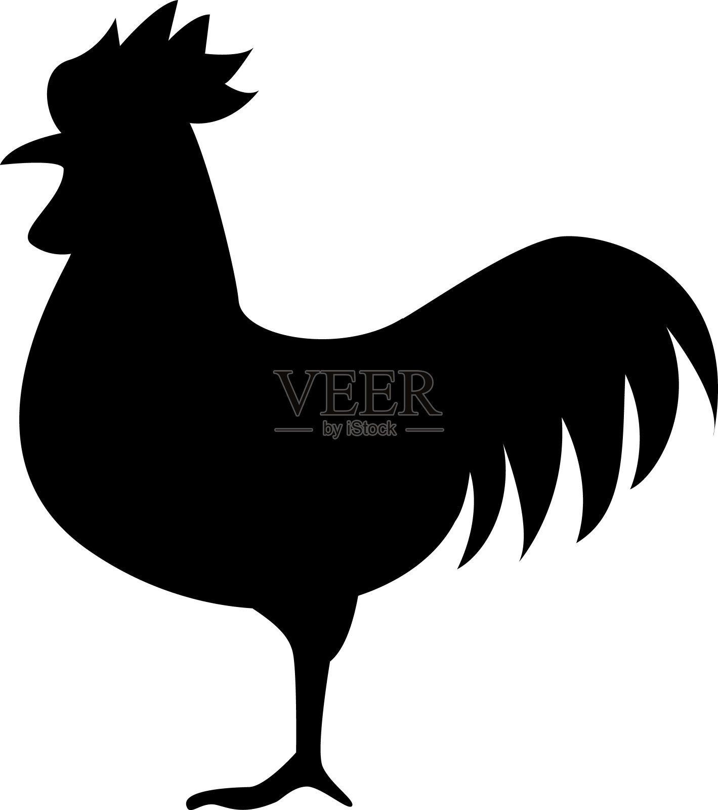 鸡剪影插画插画图片素材