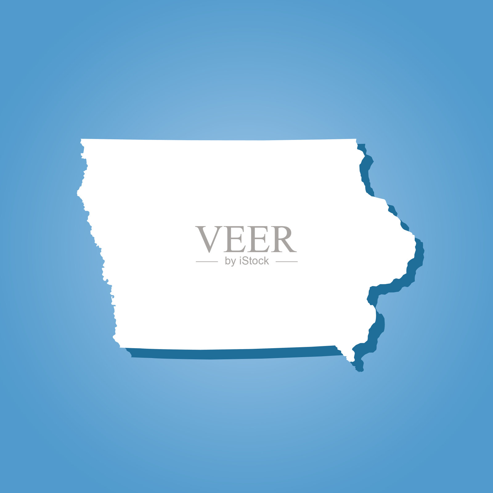 爱荷华州地图插画图片素材