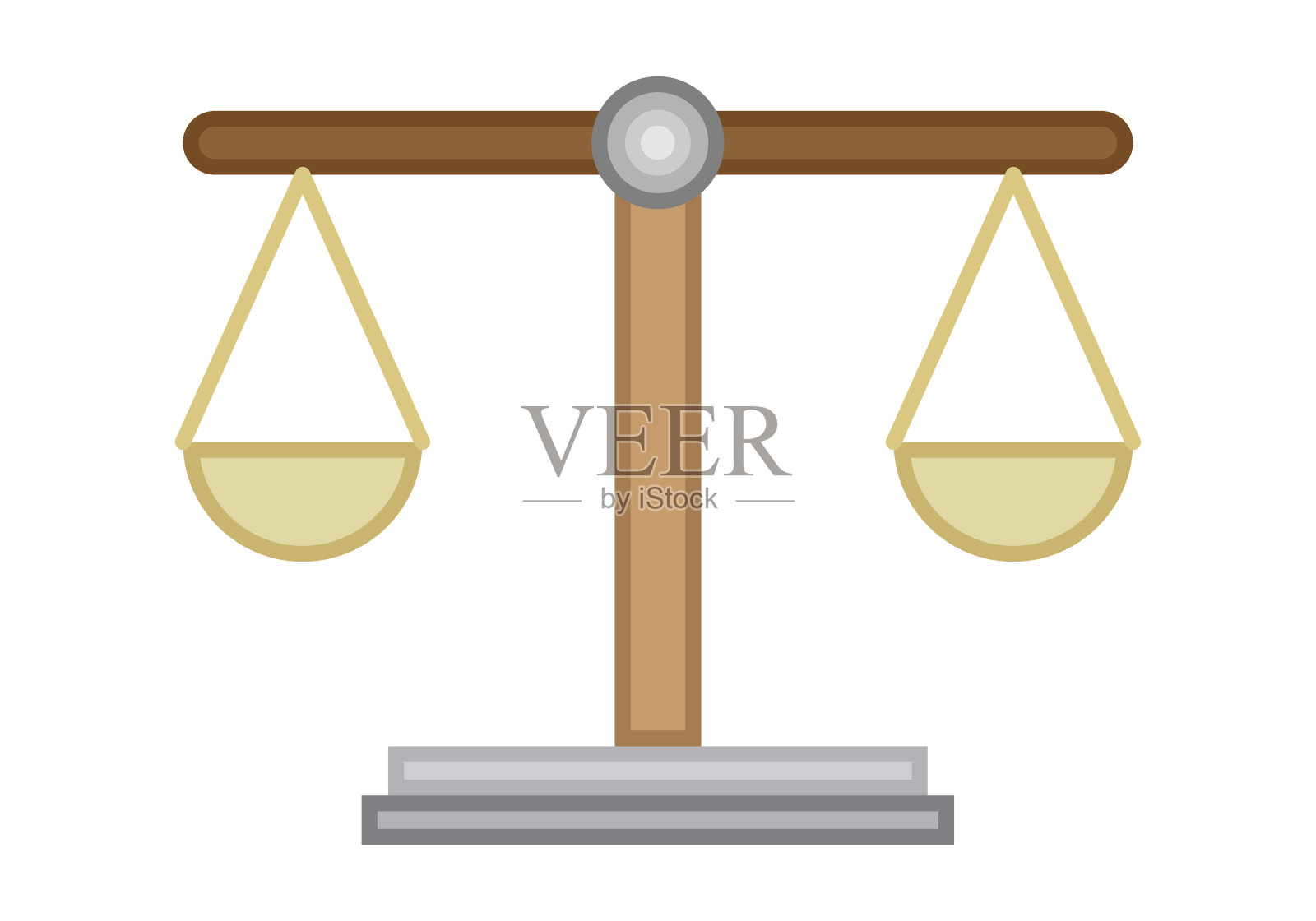 平衡金色碟子规模在白色背景插画图片素材