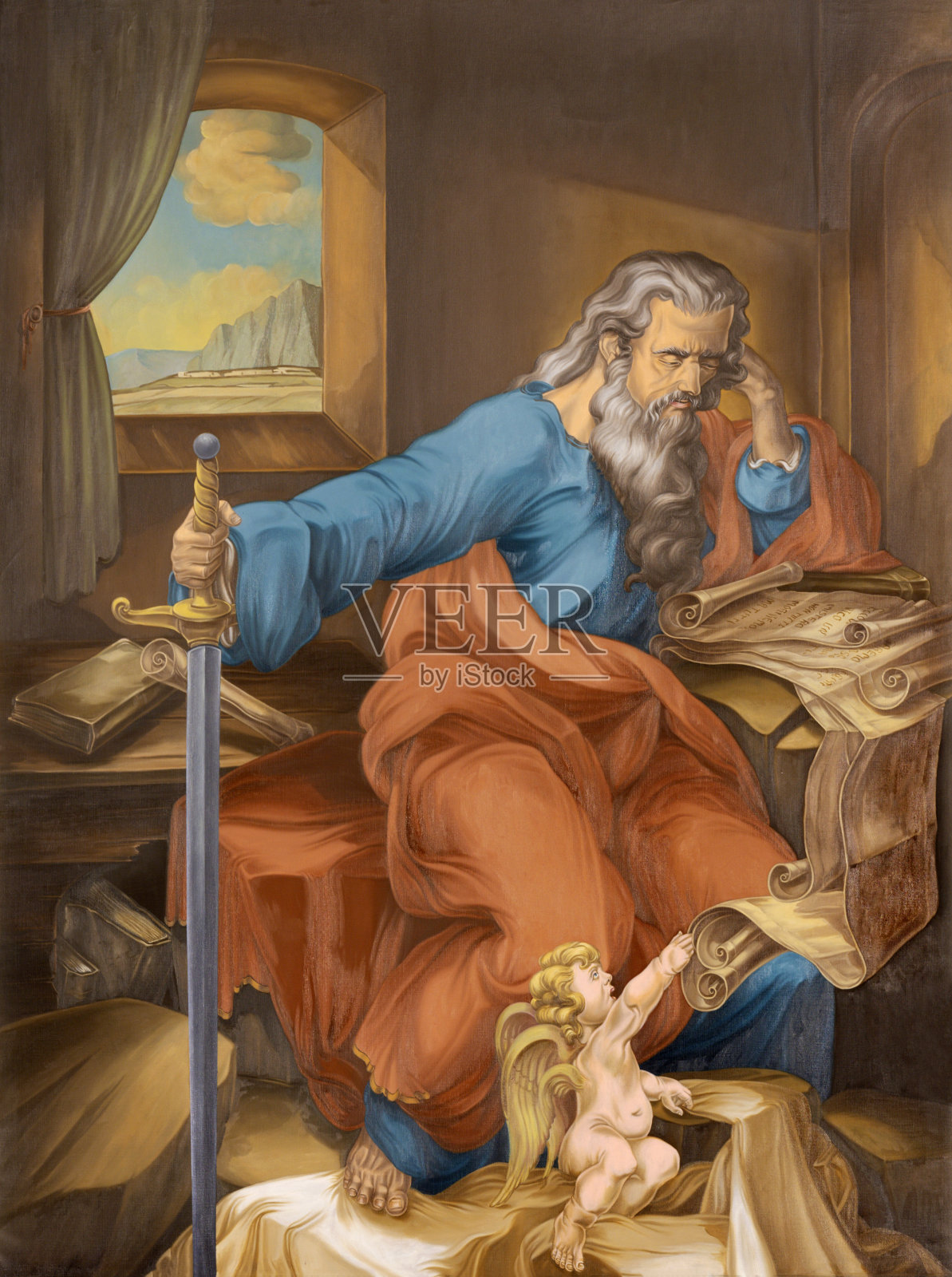 圣保罗市大教堂的使徒圣保罗壁画照片摄影图片