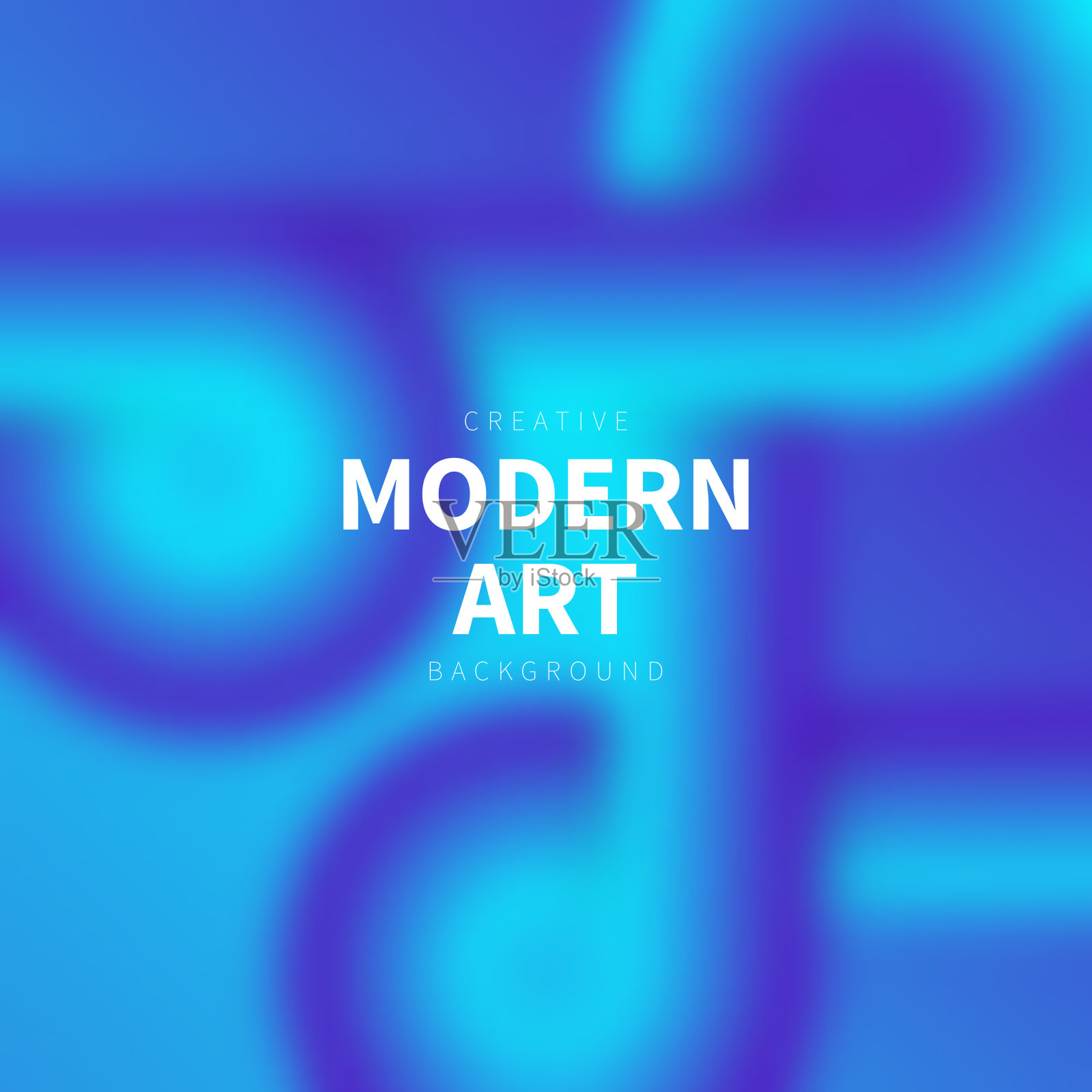 蓝色抽象背景与模糊的圆形形状插画图片素材