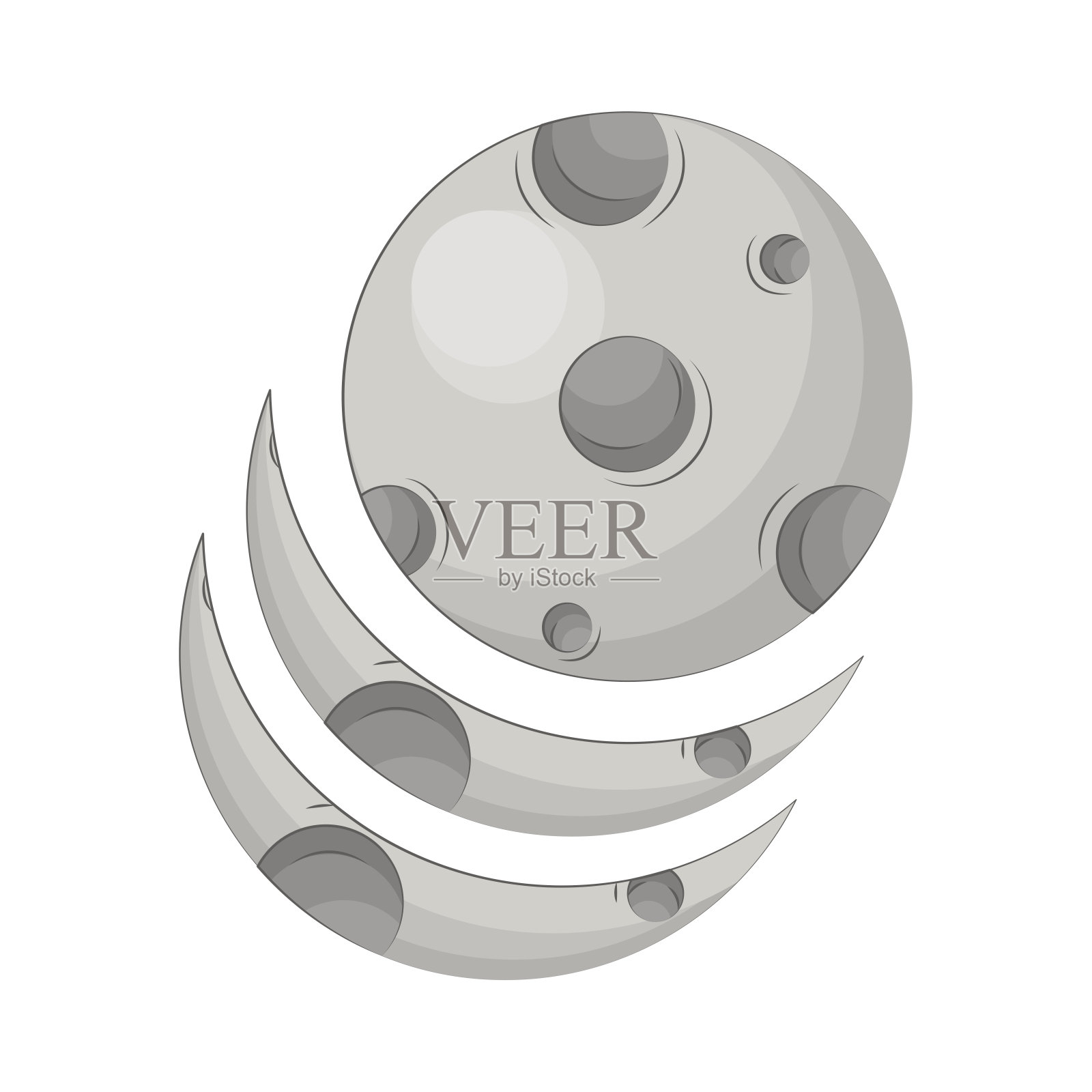 月球阶段插画图片素材