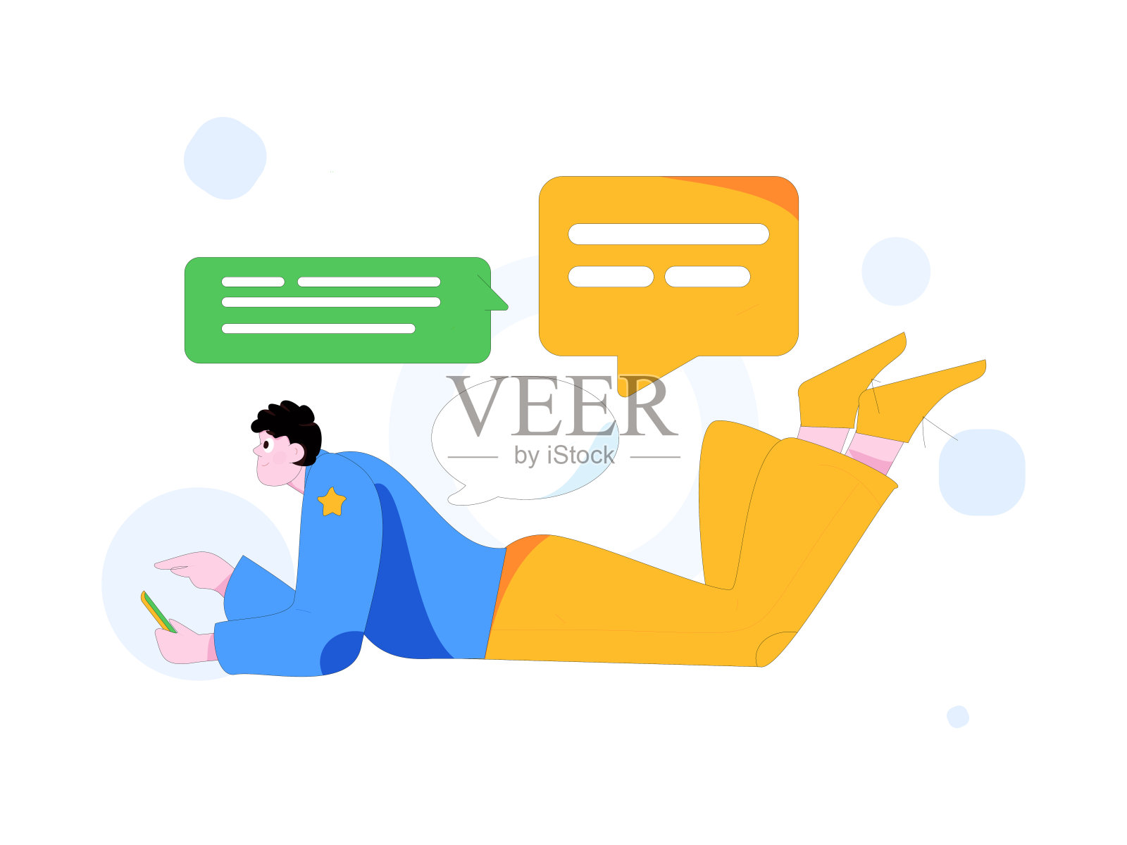 虚拟人物社会交往概念商业平面矢量手绘插画插画图片素材