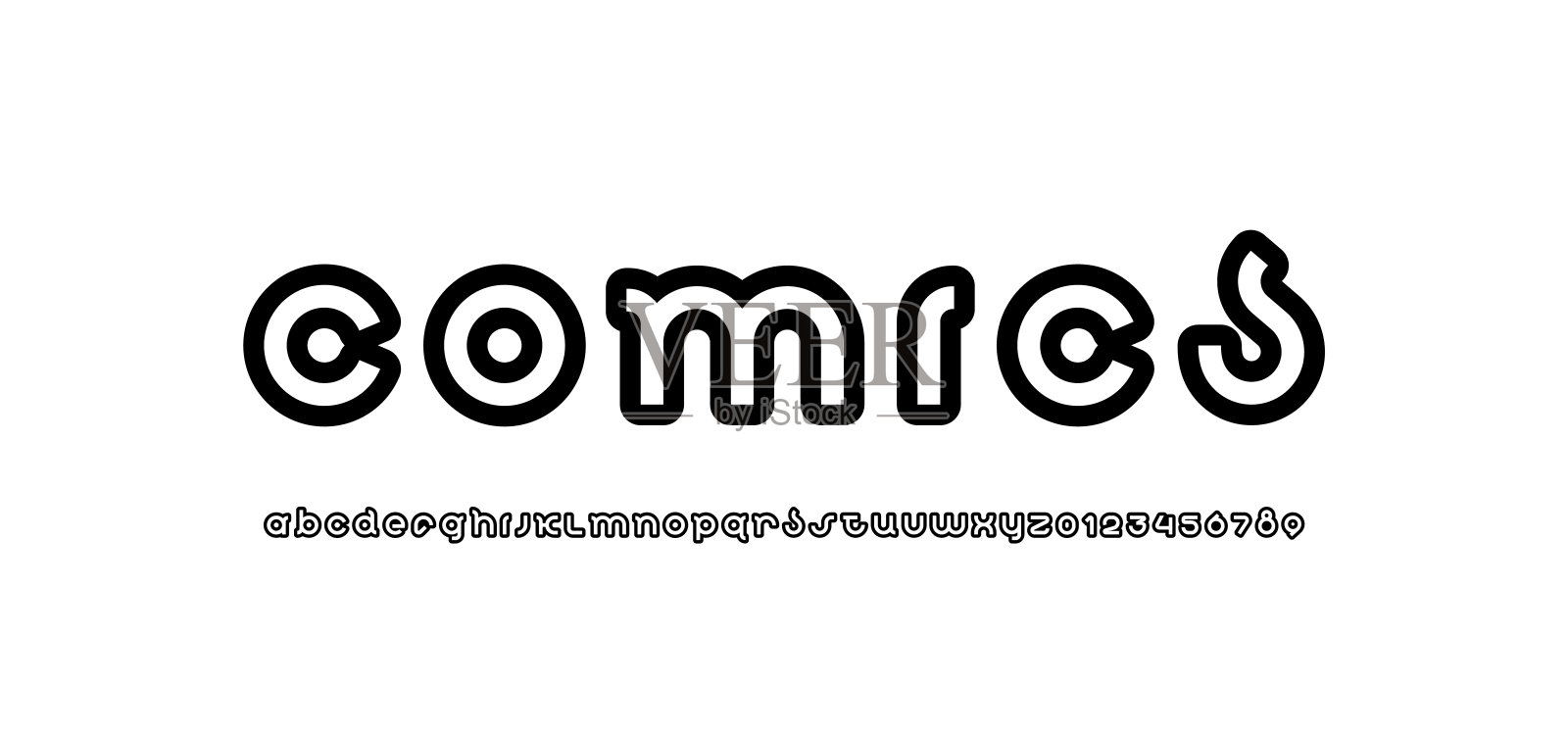 设计字体，圆形现代字母插画图片素材