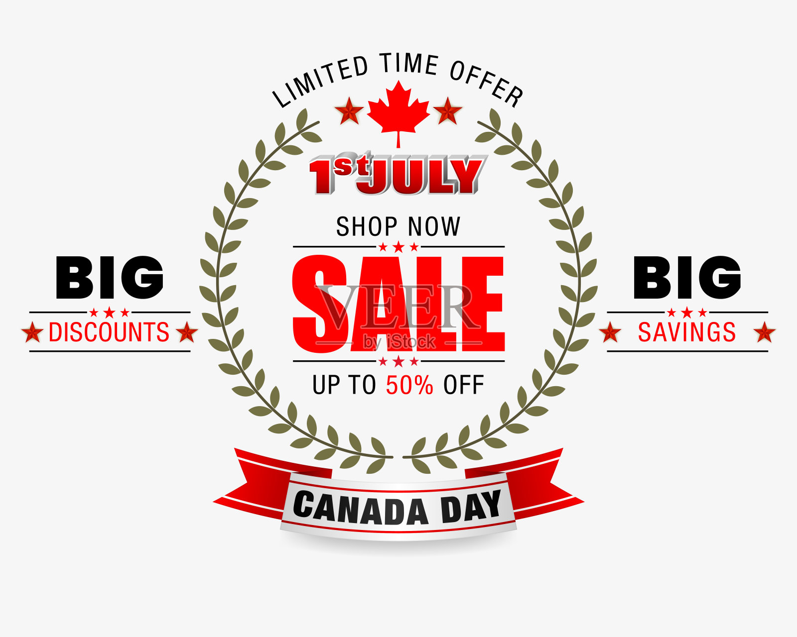 加拿大日，销售和商业活动插画图片素材