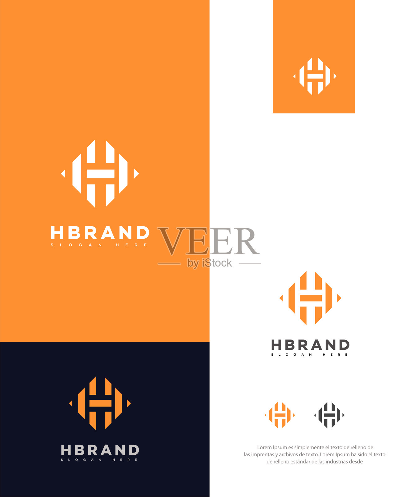 H字母品牌图标图标标识标志，H字母符号模板插画图片素材