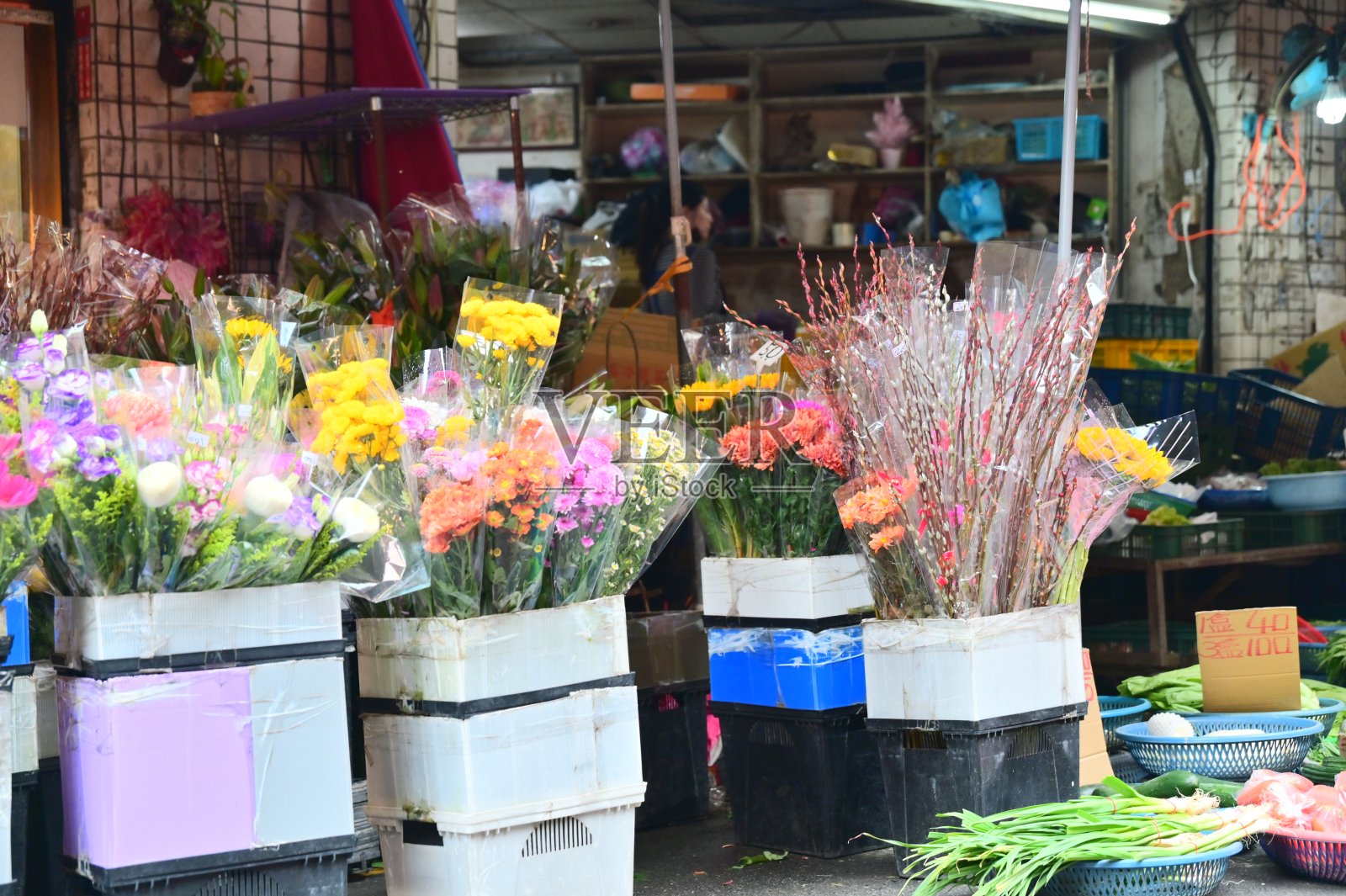 台湾市集花摊:日常与节日之花照片摄影图片