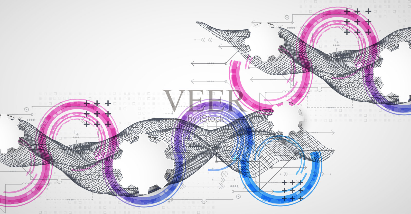 线框的概念。抽象技术未来的矢量背景。手绘艺术。插画图片素材