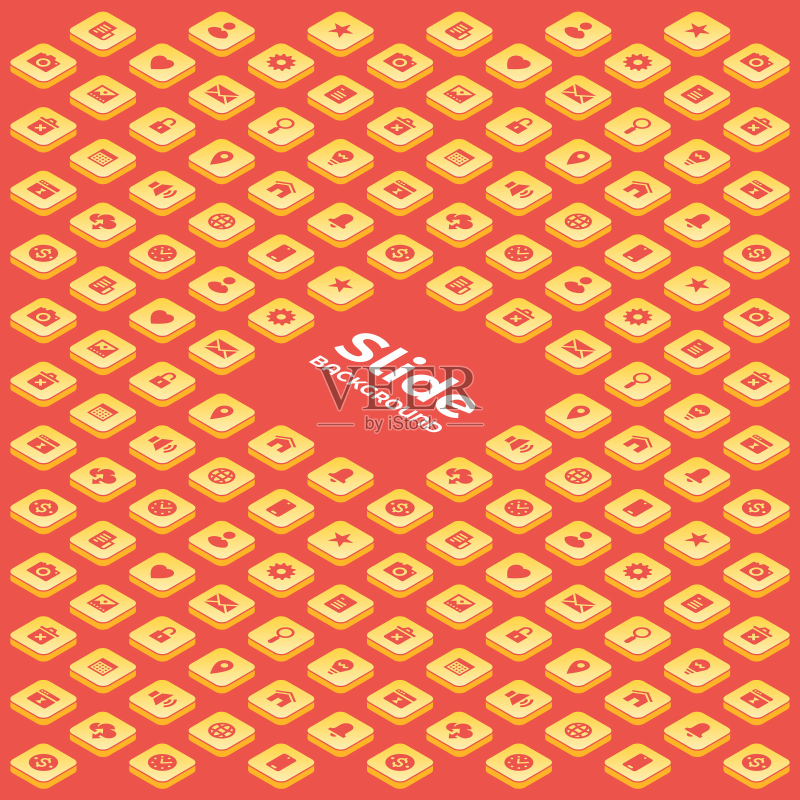 重复图案与图标幻灯片显示插画图片素材