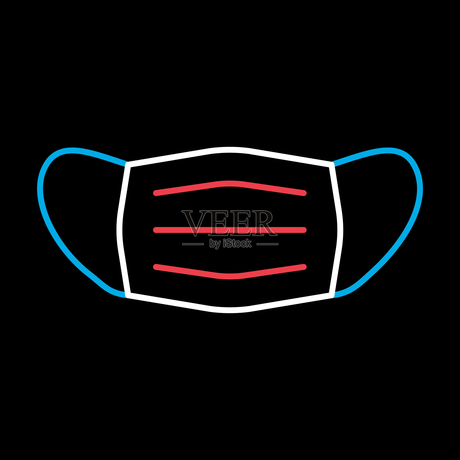 医用口罩矢量图标。医学信号插画图片素材