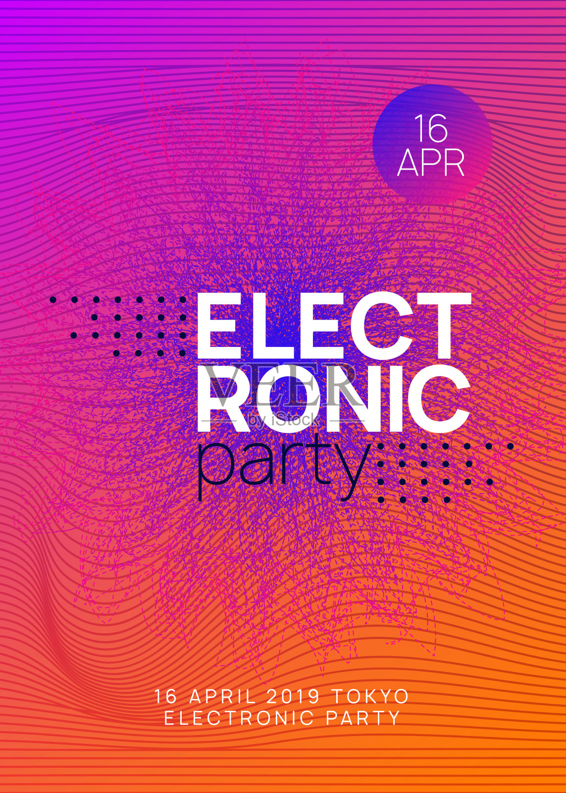 Edm海报。紫罗兰Dj组。背景声音。绿色夜总会横幅。Techno恍惚模板。音乐会向量。迷幻节拍插画。蓝色Edm海报插画图片素材