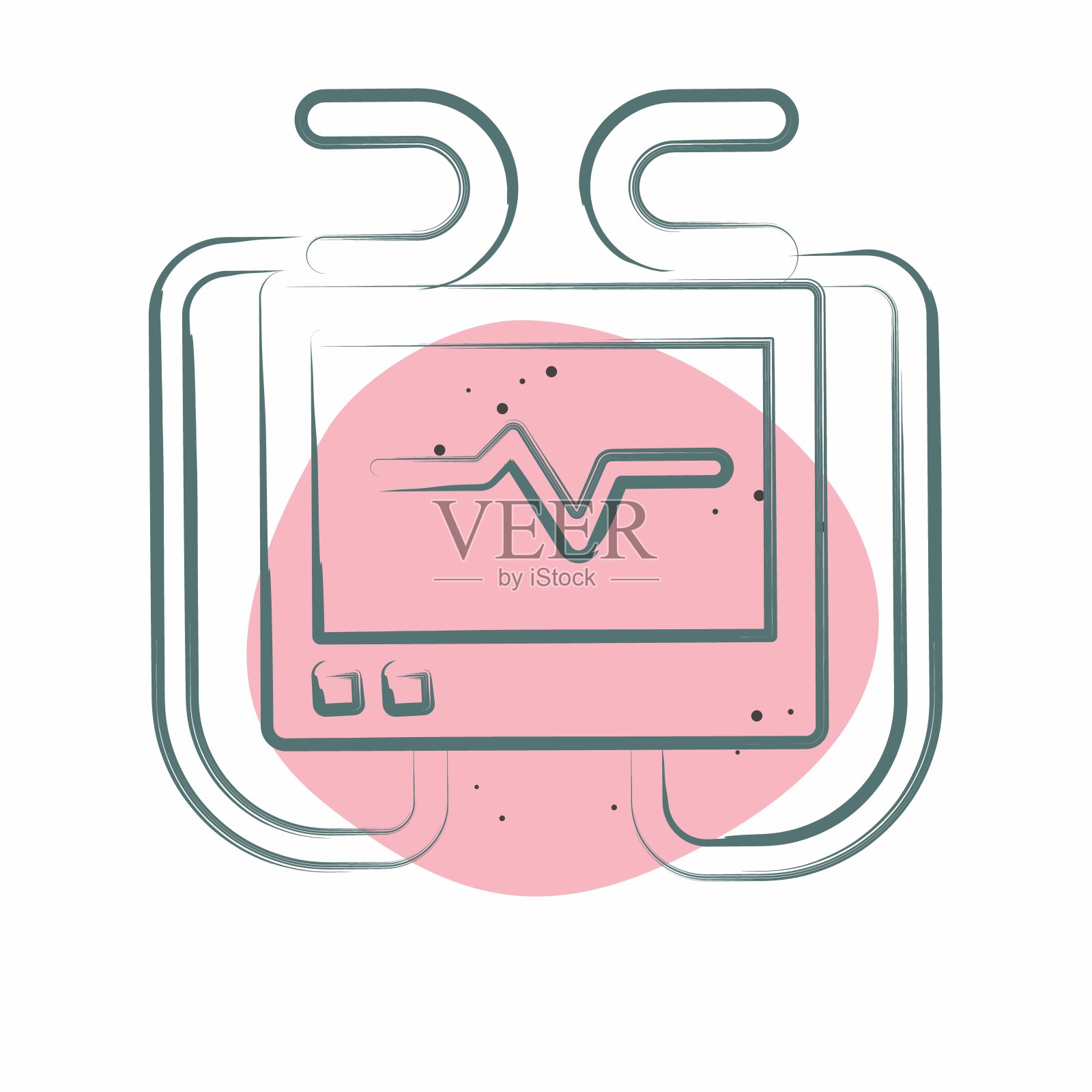 Icon除颤器。与紧急符号相关。色斑样式。简单的设计说明插画图片素材