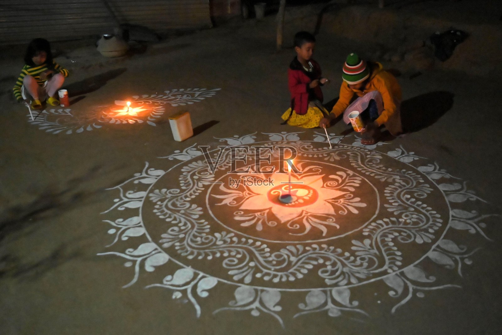 Alpana，民间艺术。照片摄影图片