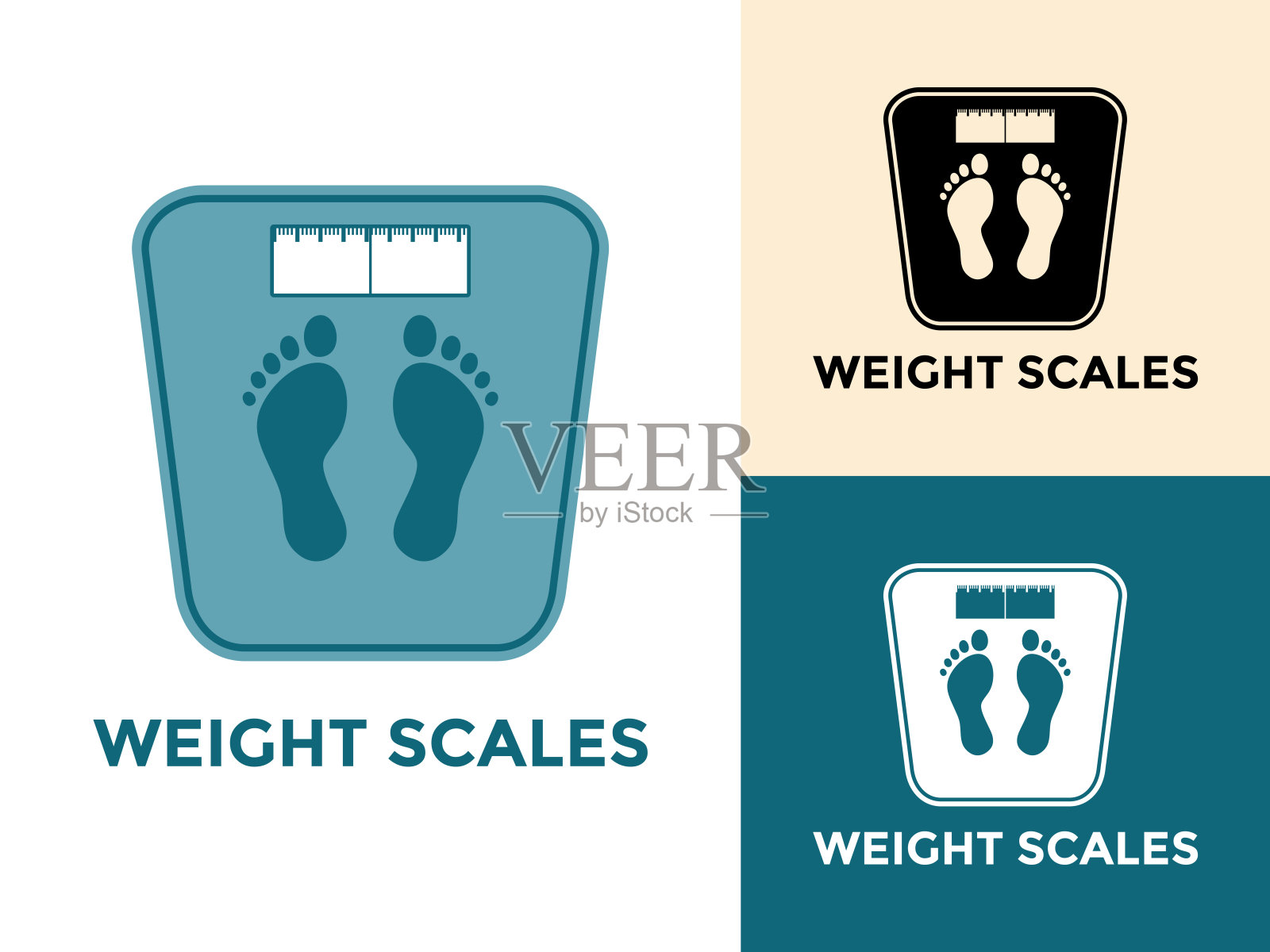 重量尺度图标，医疗保健，运动标志图标，重量测量设备平面矢量插图插画图片素材