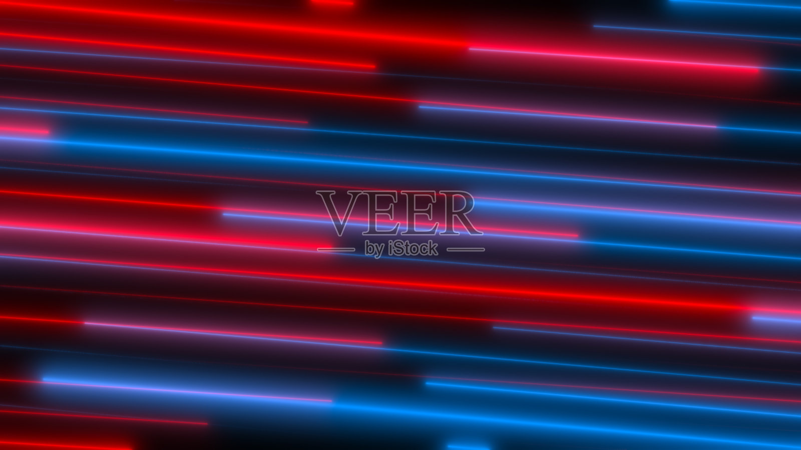 黑色背景上的红蓝线。抽象的壁纸。照片摄影图片