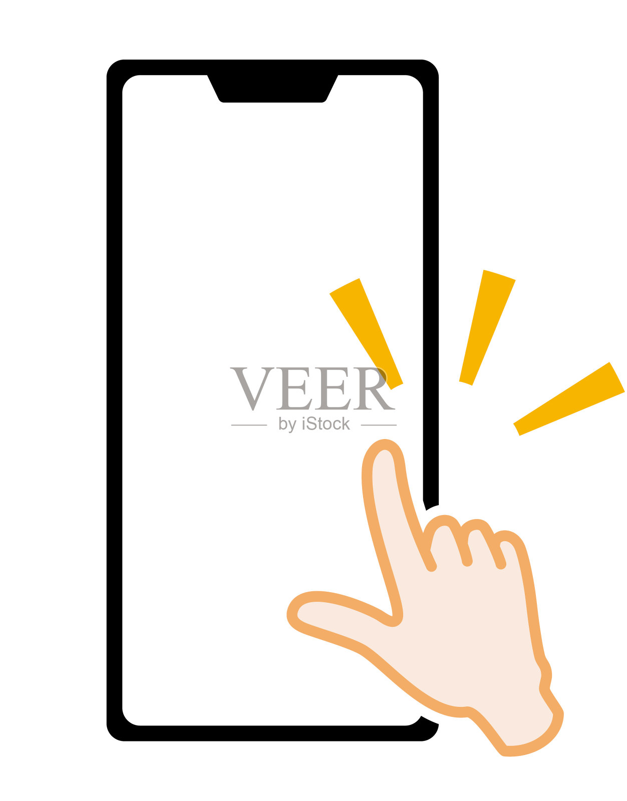 点击智能手机的手势说明插画图片素材