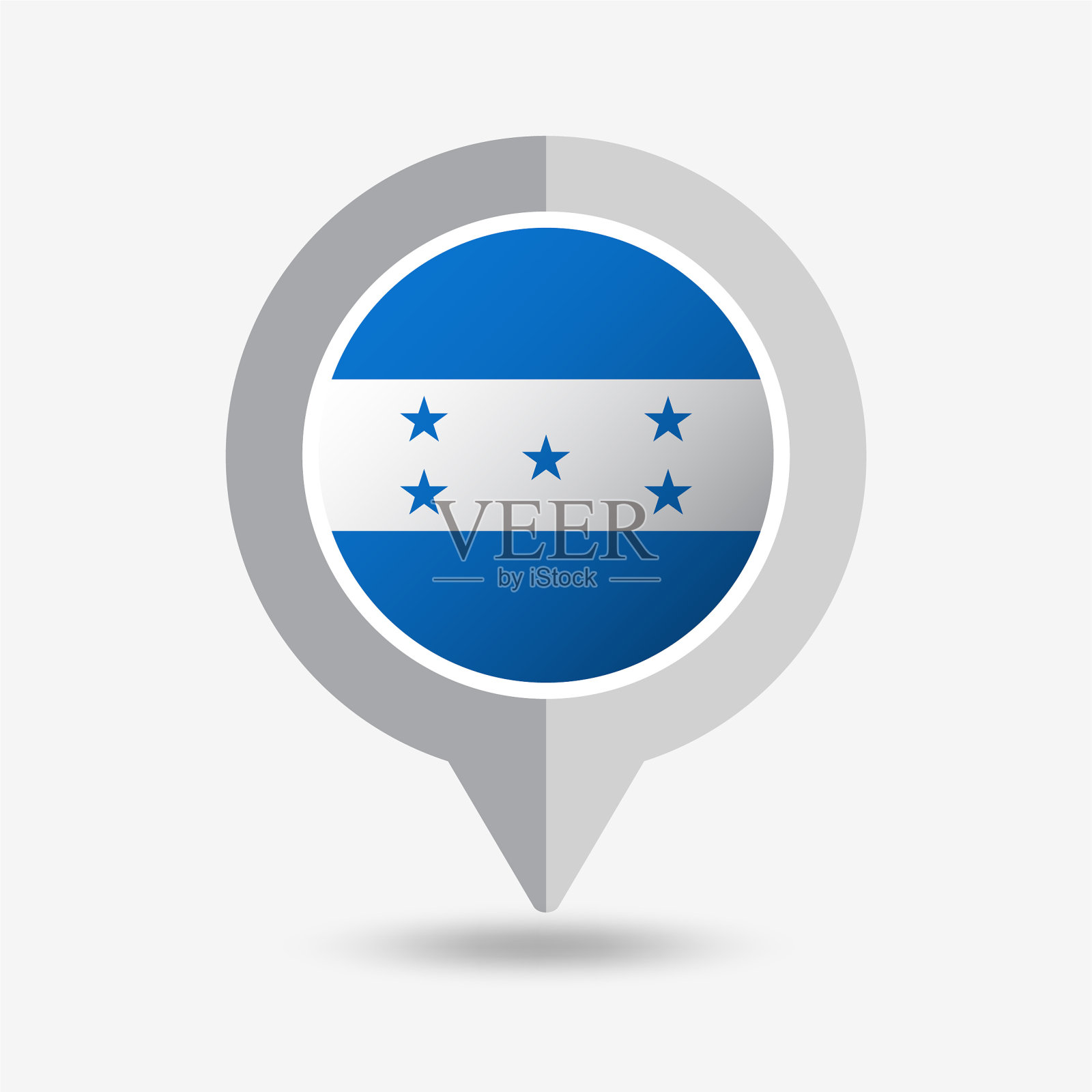 洪都拉斯位置引脚图标矢量插图插画图片素材