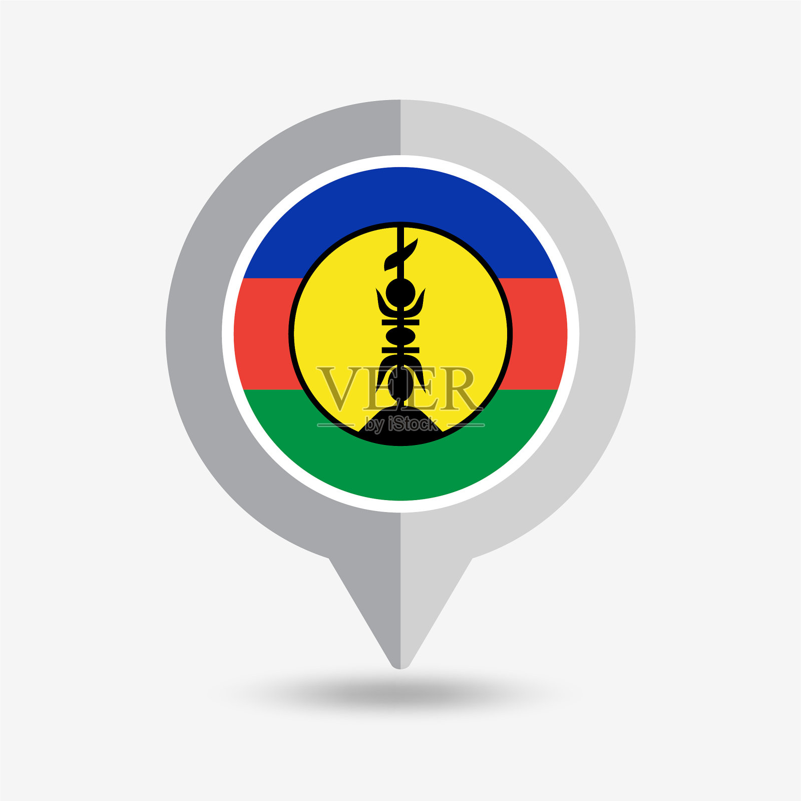 新喀里多尼亚位置Pin图标矢量插图插画图片素材