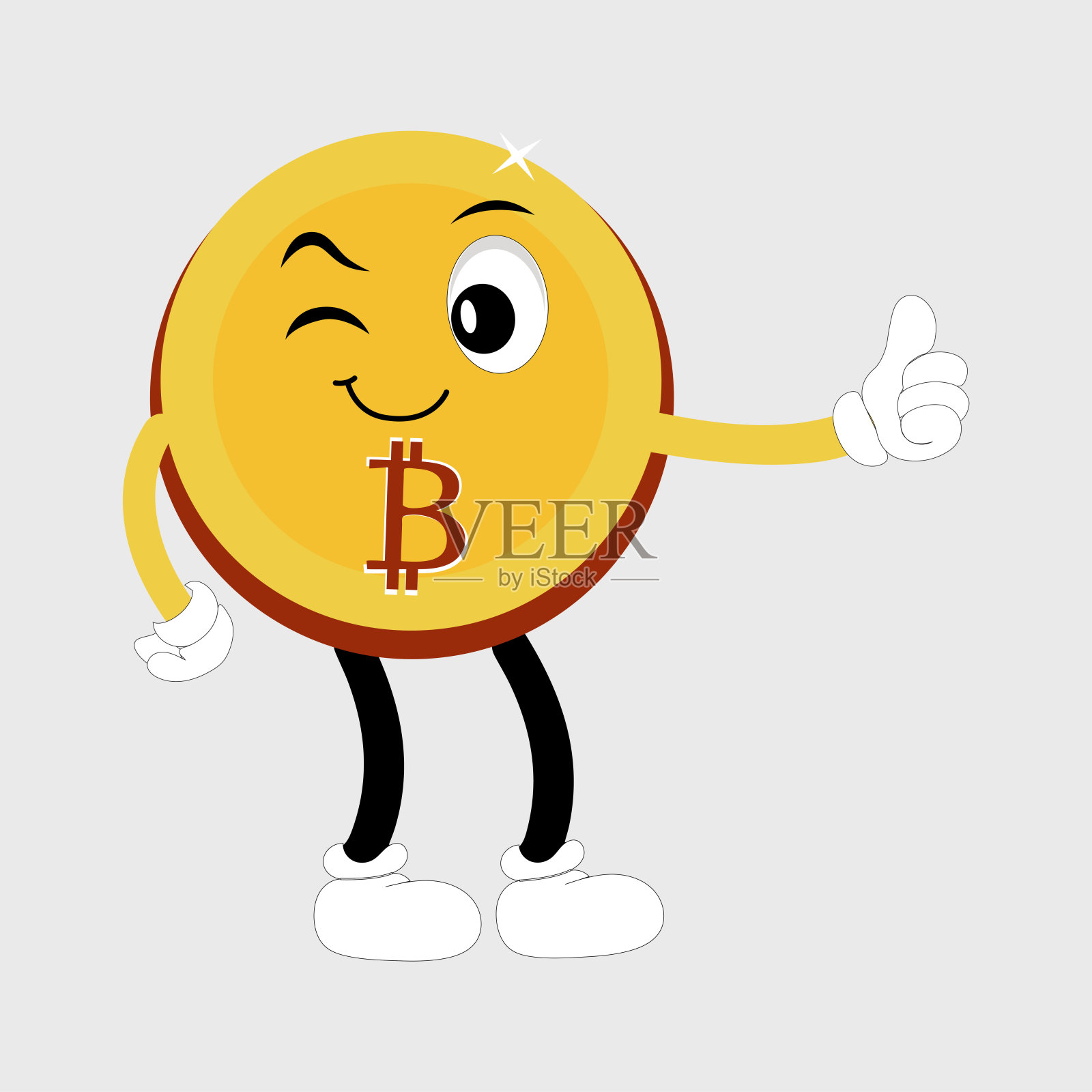 比特币人物设计吉祥物插画图片素材