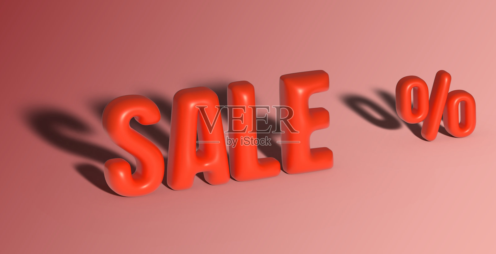 铭文买卖利息，红色光泽表面带阴影，膨胀符号。3D渲染图照片摄影图片