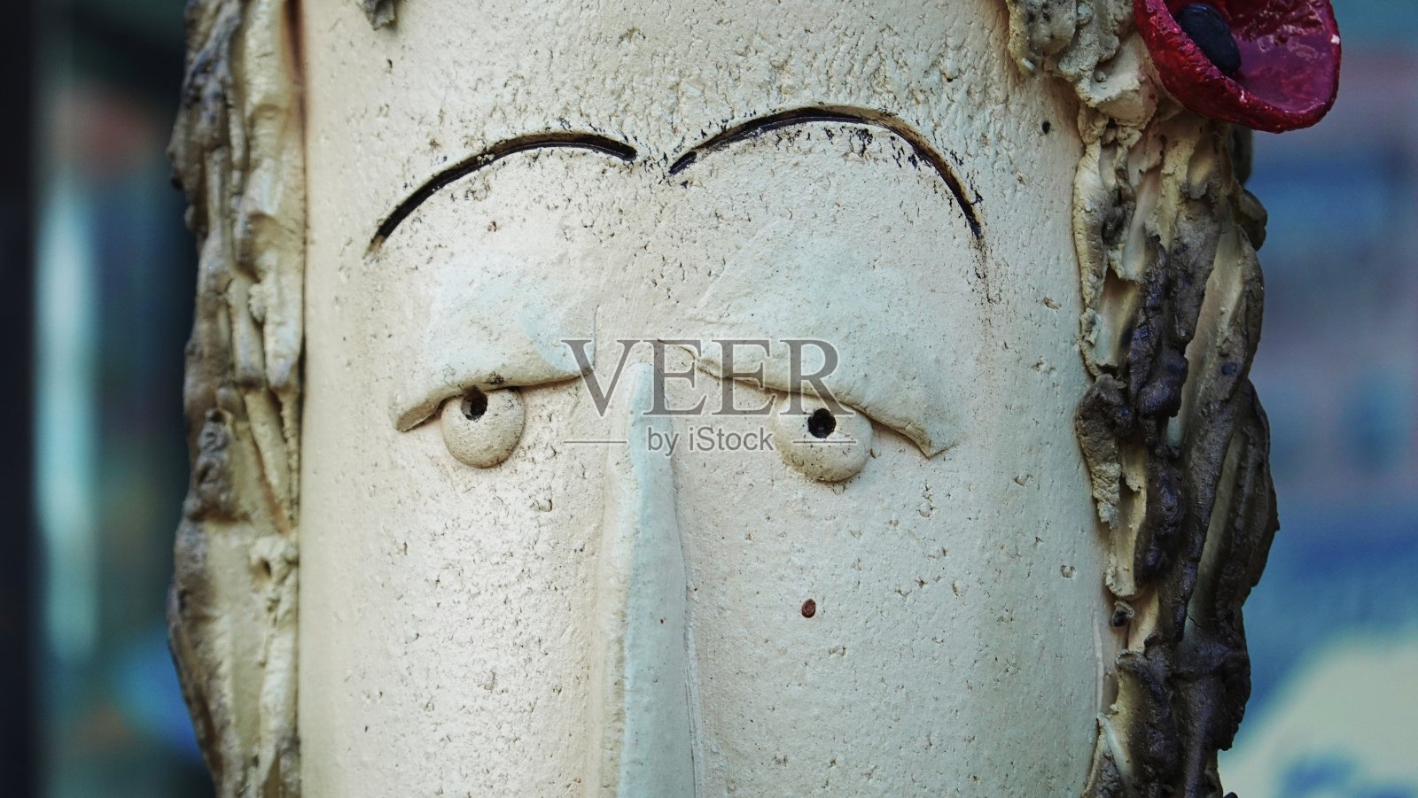 雕刻面部特写纹理色彩细节照片摄影图片