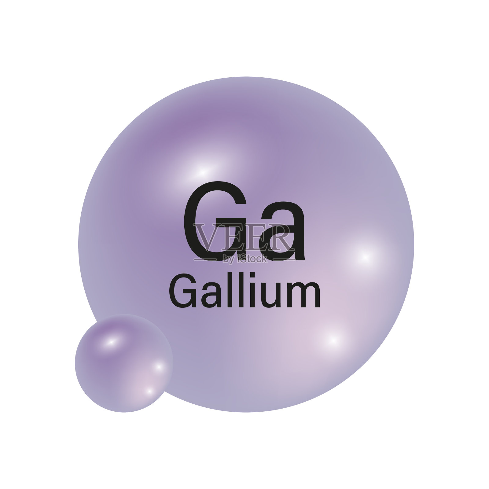 镓元素图标。Ga的象征。紫色渐变球体。矢量插图。插画图片素材