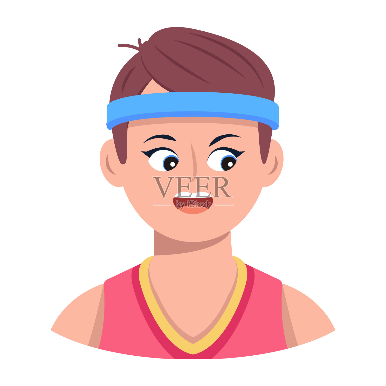 顽皮男孩的扁平风格性格插画图片素材