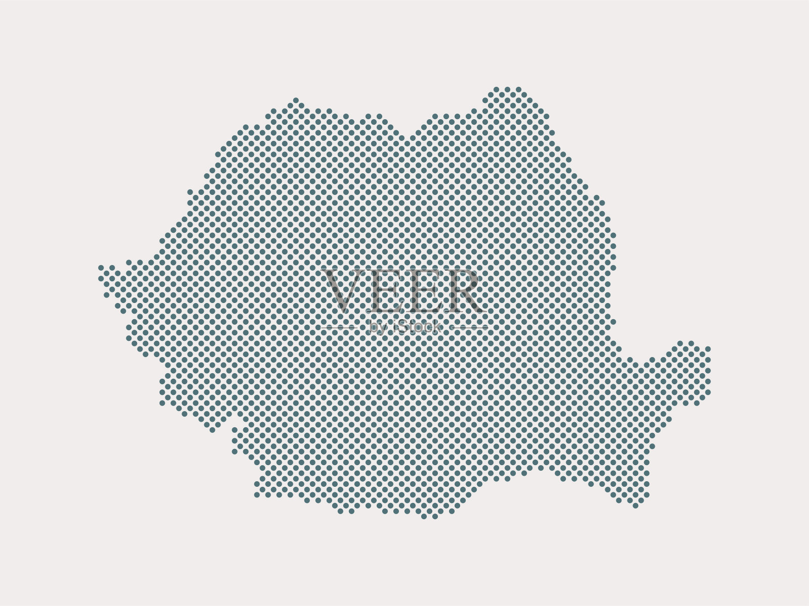 向量地图罗马尼亚点，虚线模板插画图片素材