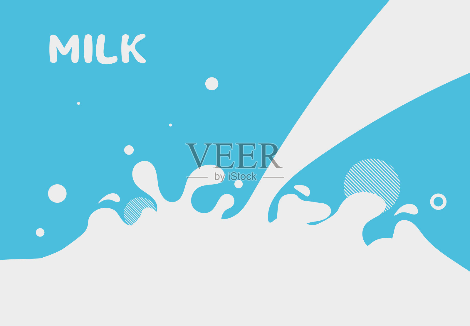 极简的平面风格滴牛奶图案矢量设计背景插画图片素材