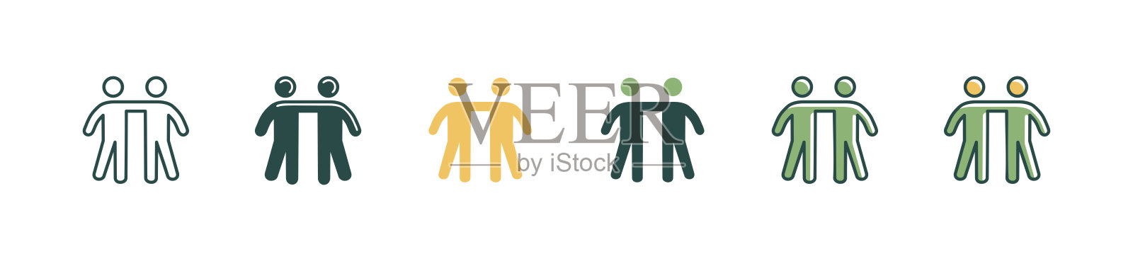 简单duo人力资源业务合作伙伴图标矢量团队合作联盟成功社会人文化一起符号说明插画图片素材