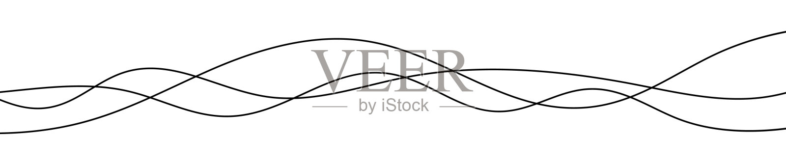 细弯曲的波浪线插画图片素材