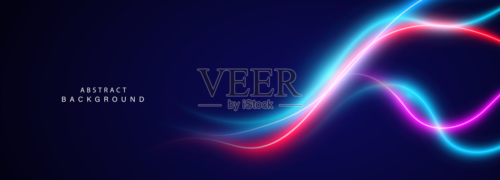 抽象的未来主义背景与发光的线条。插画图片素材