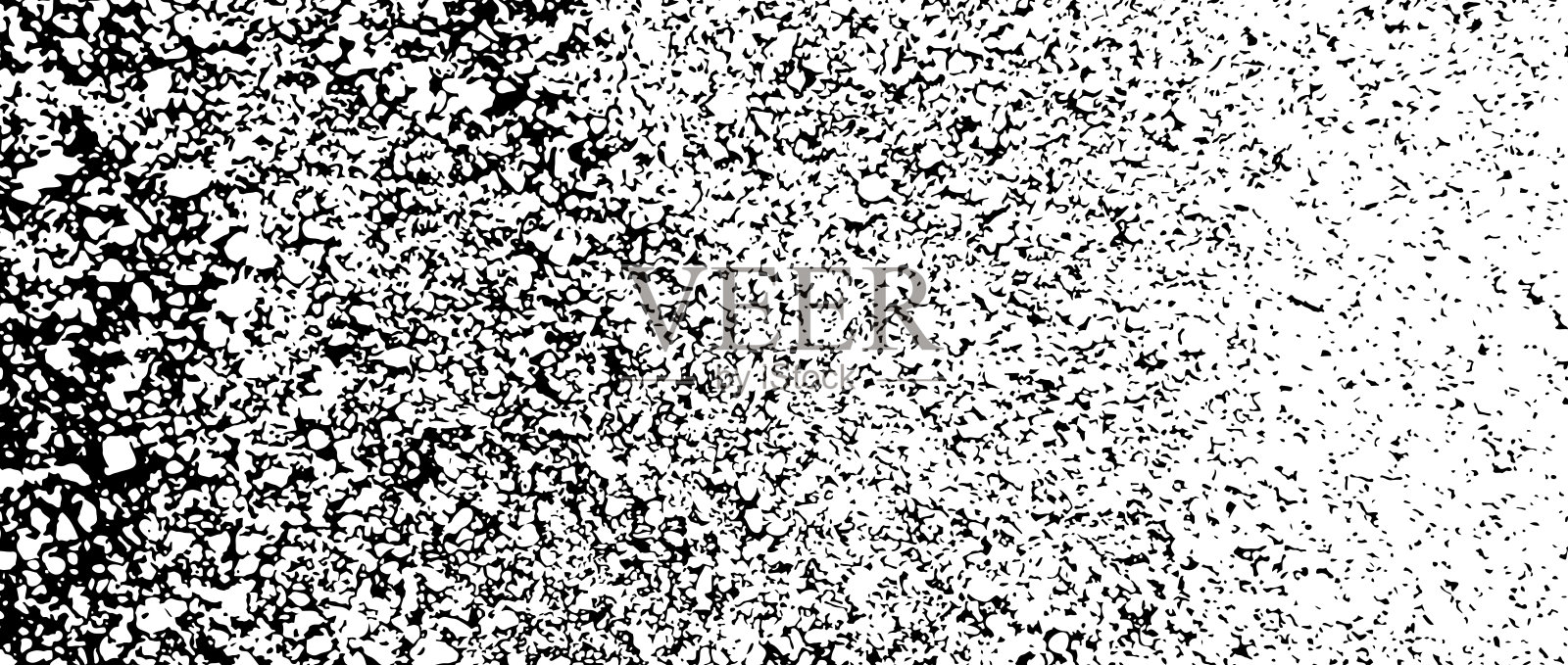 黑色砂砾渐变纹理。垃圾颗粒覆盖背景。苦恼噪声表面有灰尘、沙粒、颗粒、斑点、斑点。粗糙肮脏的颗粒背景混凝土，水泥，砾石。向量插画图片素材