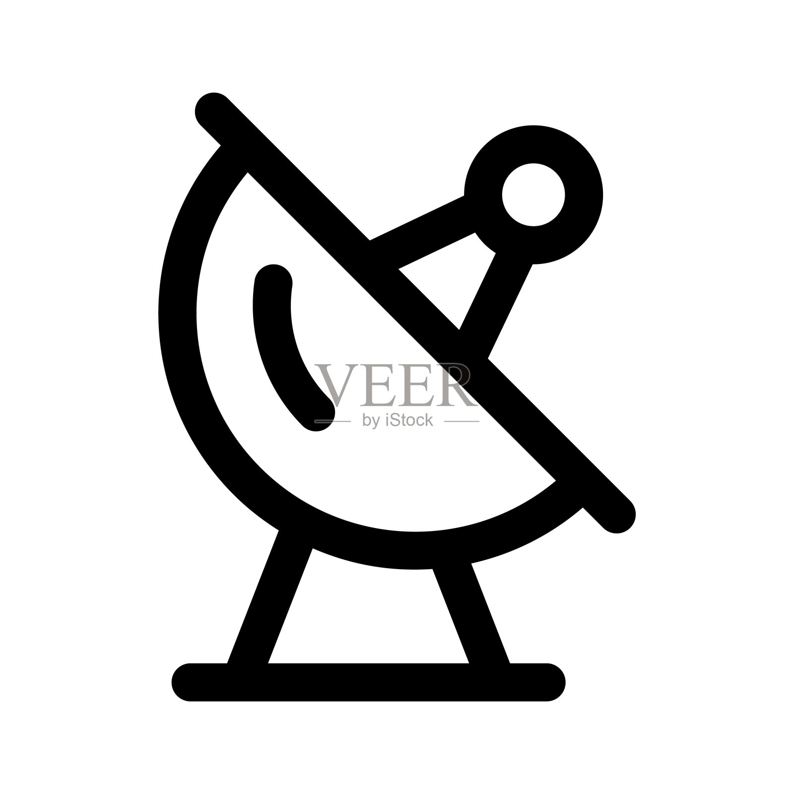 一个可编辑的图标抛物面碟，广播卫星矢量。插画图片素材