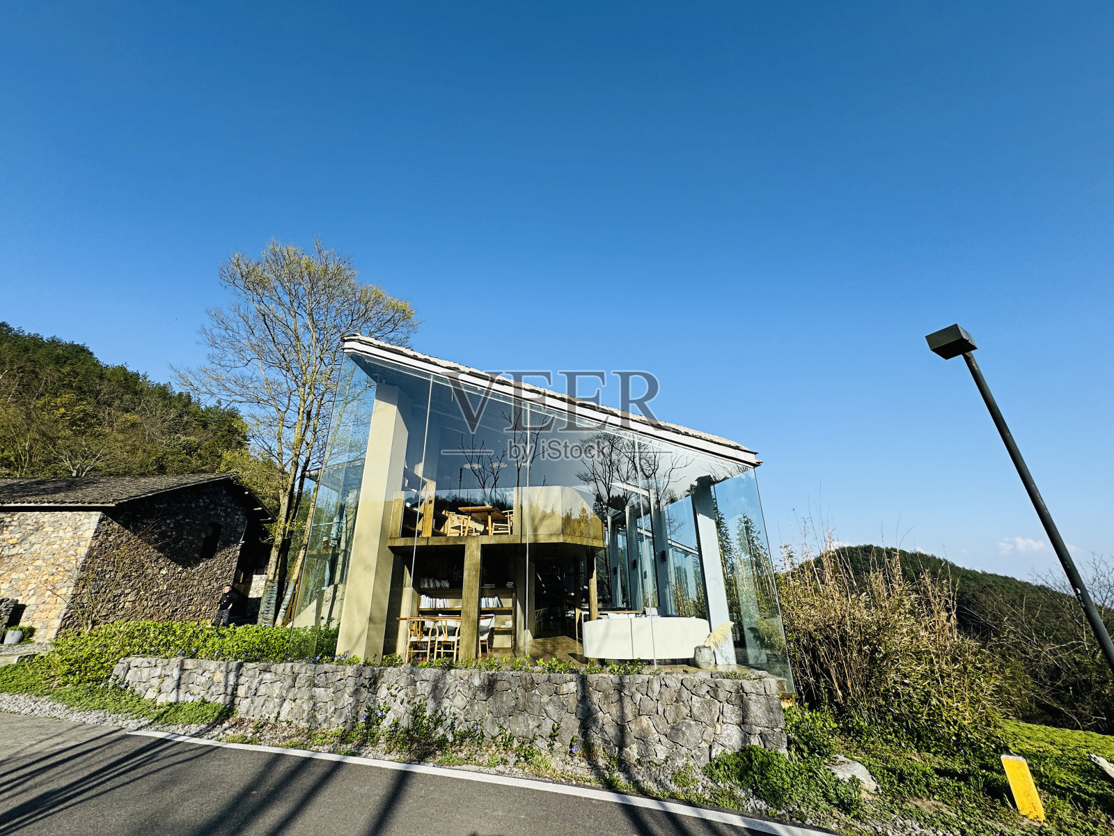 中国重庆武龙区武友图书馆的美丽建筑。照片摄影图片