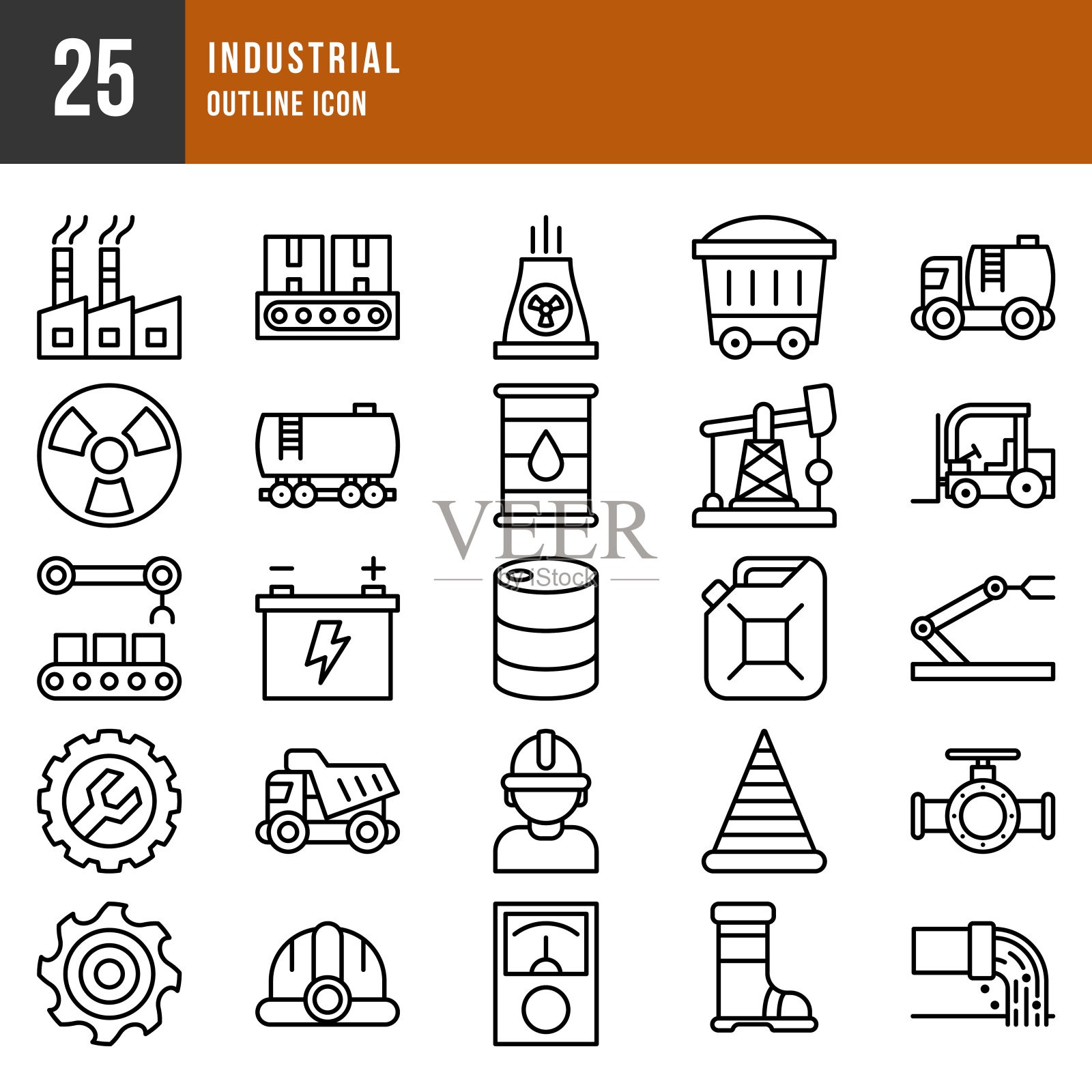 工业图标大纲插画图片素材