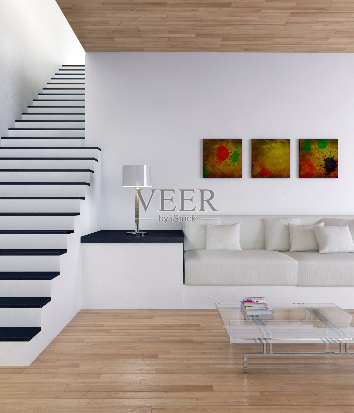 大型豪华现代明亮内饰客厅模型插图3D渲染图像照片摄影图片