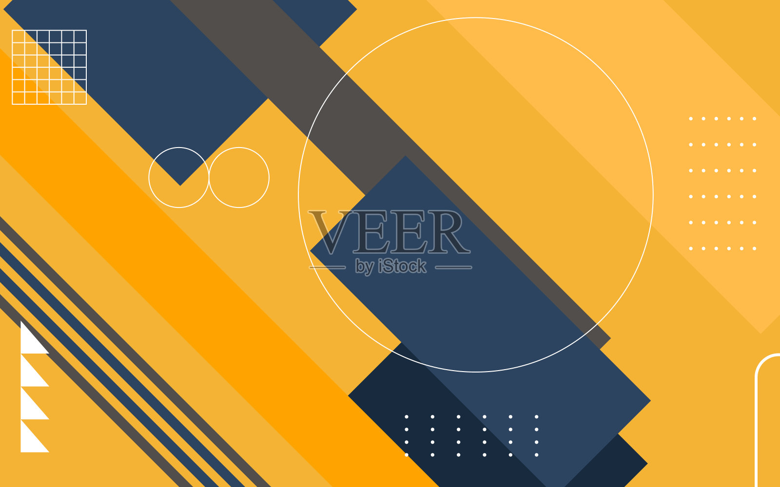 现代矢量抽象几何背景与粉彩简单的形状图形图案。插画图片素材