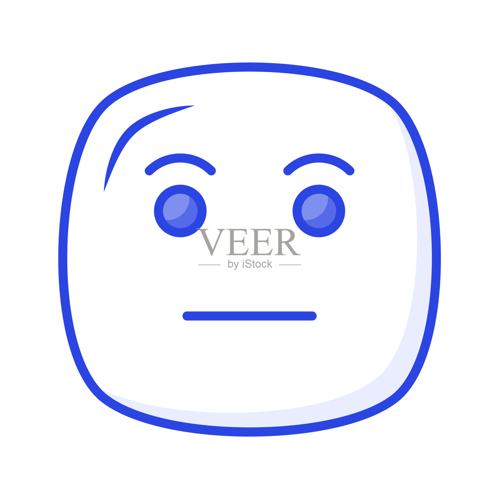 漠不关心表情符号的精美图标，可定制扁平矢量插画图片素材