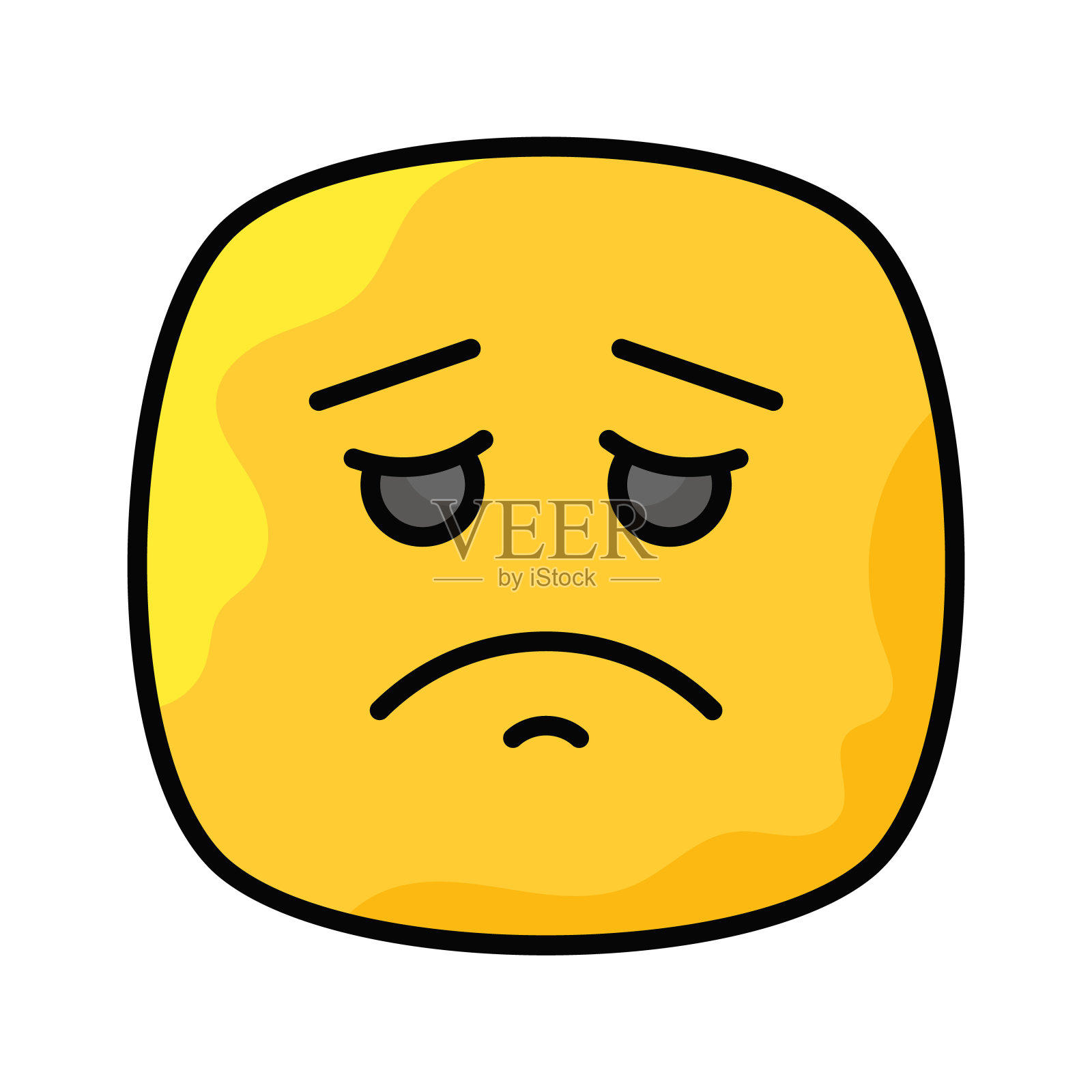 得到你的手完美设计的悲伤表情符号图标，可定制的矢量。插画图片素材